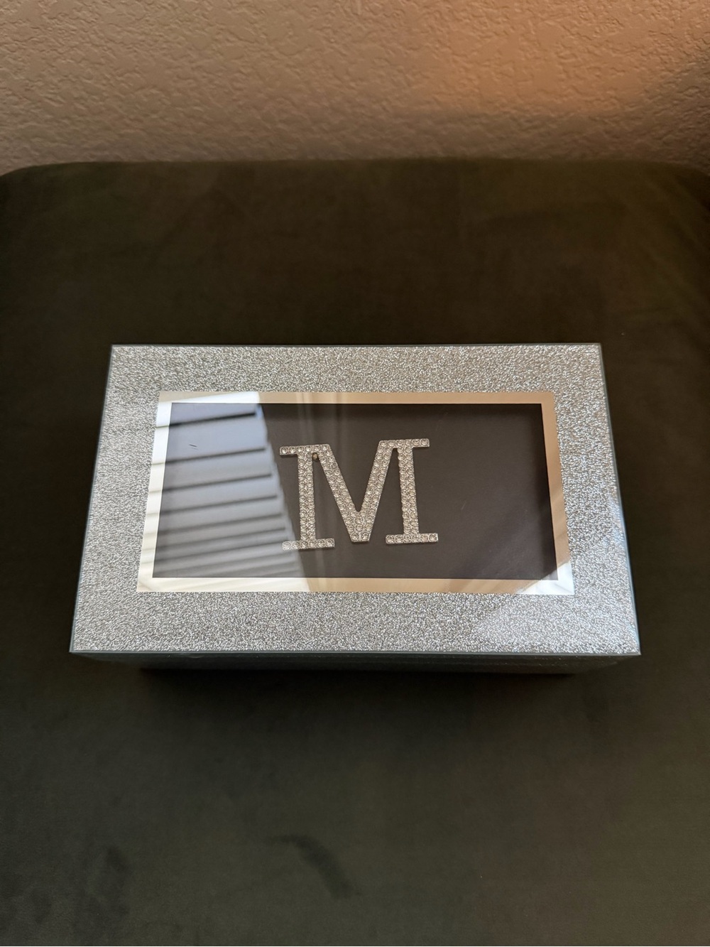 Sparkling Monogram 'M' Box in Silver